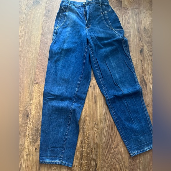Vintage Lee Brand medium wash straight leg jeans with Carpenter style detailing - Picture 9 of 9